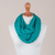 Alpaca blend infinity scarf, 'Fashionable Andes in Teal' - Alpaca Blend Knit Infinity Scarf in Teal from Peru (image 2c) thumbail