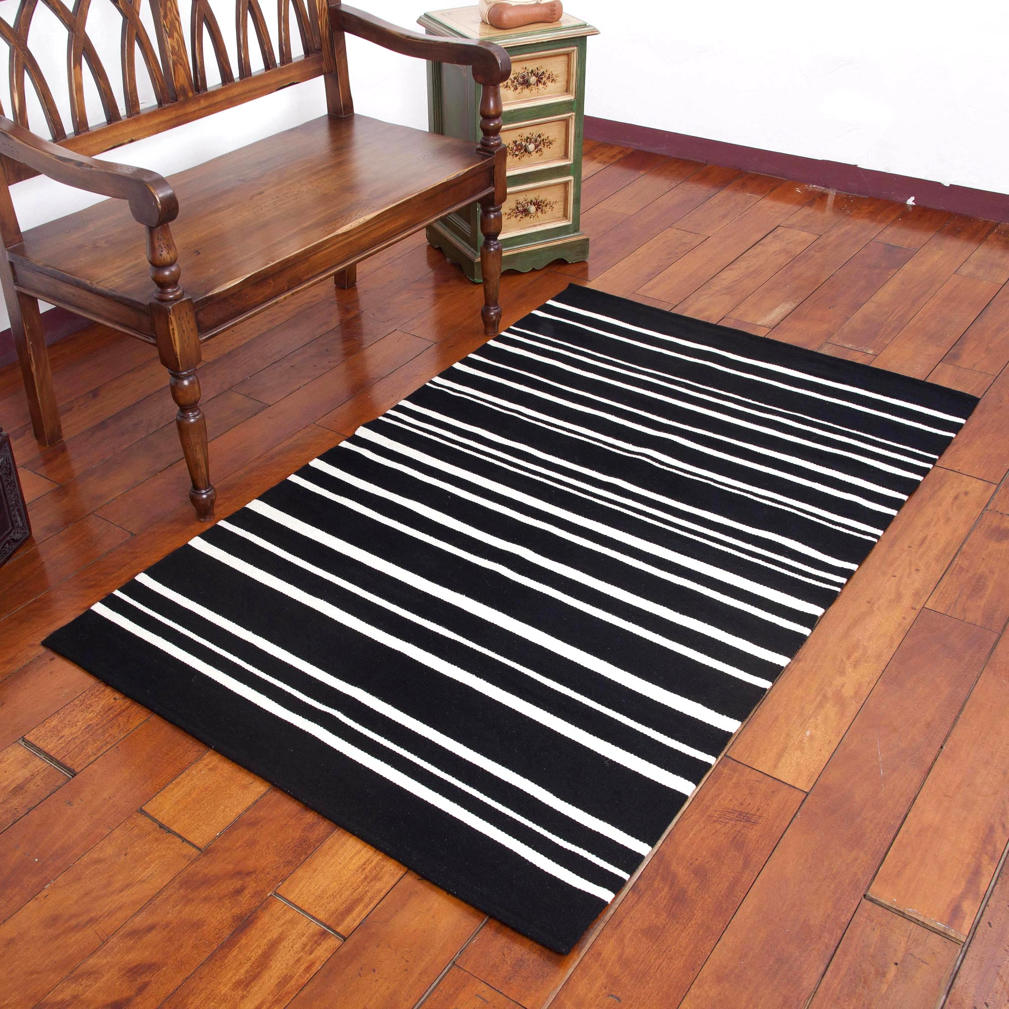 Featured image of post Black And White Striped Wool Rug - Handwoven using a variety of braided.
