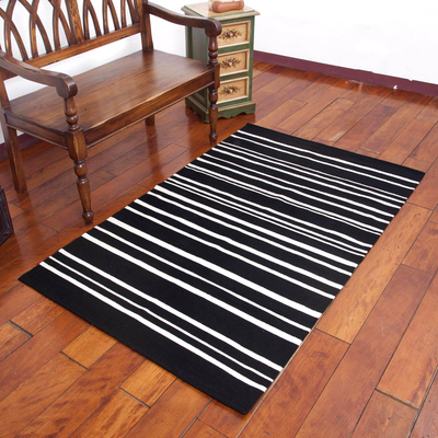 Black And White Striped Area Rug From, Black And White Striped Area Rug