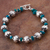 Chrysocolla beaded bracelet, 'Wild Chic' - Peruvian Chrysocolla and 925 Sterling Silver Bracelet (image 2) thumbail