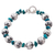 Chrysocolla beaded bracelet, 'Wild Chic' - Peruvian Chrysocolla and 925 Sterling Silver Bracelet thumbail