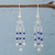 Sodalite chandelier earrings, 'Blue Curls' - Sodalite and Sterling Silver Chandelier Earrings from Peru thumbail