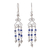 Sodalite chandelier earrings, 'Blue Curls' - Sodalite and Sterling Silver Chandelier Earrings from Peru thumbail