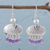 Amethyst chandelier earrings, 'Purple Empire' - Sterling Silver and Amethyst Chandelier Earrings from Peru (image 2) thumbail