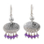Amethyst chandelier earrings, 'Purple Empire' - Sterling Silver and Amethyst Chandelier Earrings from Peru thumbail