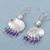 Amethyst chandelier earrings, 'Purple Empire' - Sterling Silver and Amethyst Chandelier Earrings from Peru (image 2b) thumbail