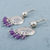 Amethyst chandelier earrings, 'Purple Empire' - Sterling Silver and Amethyst Chandelier Earrings from Peru (image 2c) thumbail
