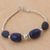 Lapis lazuli pendant bracelet, 'Galactic Blue' - Women's Lapiz Lazuli and Sterling Silver Bracelet from Peru (image 2) thumbail