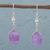 Amethyst dangle earrings, 'Forever Purple' - Amethyst and Sterling Silver Dangle Earrings from Peru (image 2) thumbail