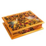 Reverse painted glass decorative box, 'Freedom Hummingbirds' - Hummingbird Reverse Painted Glass Decorative Box from Peru