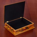 Reverse painted glass decorative box, 'Freedom Hummingbirds' - Hummingbird Reverse Painted Glass Decorative Box from Peru