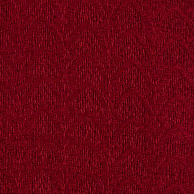 Schal aus einer Mischung aus Babyalpaka und Pima-Baumwolle - Satter rot gemusterter Schal aus Alpaka- und Pima-Baumwolle gestrickt