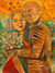 'Lovers' - Signed Cubist Painting of a Couple From Peru thumbail