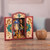 Wood retablo, 'Nativity in the Highlands' - Handcrafted Christmas Manger Scene Retablo Diorama