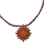 Ceramic pendant necklace, 'Incan Sun God' - 925 Sterling Silver and Ceramic Inca Sun Necklace from Peru (image 2e) thumbail