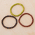Pulseras elásticas con cuentas de cerámica (juego de 3) - Tres pulseras de cerámica en Chartreuse Russet y Black