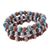 Ceramic beaded stretch bracelets, 'Andean Fortress' (set of 3) - Three Ceramic Beaded Bracelets in Blue and Brown and Black (image 2a) thumbail