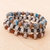 Ceramic beaded stretch bracelets, 'Andean Fortress' (set of 3) - Three Ceramic Beaded Bracelets in Blue and Brown and Black (image 2b) thumbail
