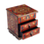 Reverse painted glass decorative chest, 'Joyous Red Enchantment' - Reverse Painted Glass Decorative Chest in Red from Peru (image 2e) thumbail
