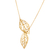 Gold plated sterling silver lariat necklace, 'Freedom of the Wind' - 18k Gold Plated Sterling Silver Leaf Necklace from Peru (image 2c) thumbail