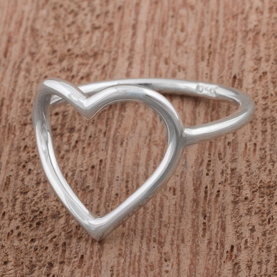 Silver cocktail ring, Sweet Promise