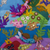 Cotton blend patchwork wall hanging, 'Coral Mermaids' - Cotton Blend Patchwork Sea Life Wall Hanging from Peru (image 2d) thumbail