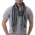 Men's baby alpaca blend scarf, 'Dark Style' - Alpaca Blend Men's Scarf in Pearl Grey and Black from Peru