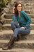 100% alpaca cardigan, 'Spirit of the Andes' - Soft Alpaca Button Up Cardigan Sweater from Peru (image 2b) thumbail