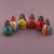 Adornos de cerámica (juego de 6) - Juego de seis adornos de campana de cerámica hechos a mano de Perú