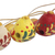 Keramikornamente, (6er-Set) - 6 handgefertigte Weihnachtstauben-Botenornamente aus Keramik