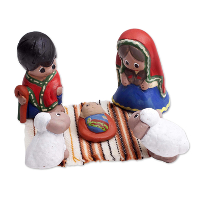 Artisan Crafted 5-Piece Mini Ceramic Nativity Scene