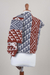 Alpaca blend shawl, 'Geometric Andes' - Alpaca Blend Geometric Shawl in Brick and Slate from Peru (image 2e) thumbail