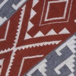 Alpaca blend shawl, 'Geometric Andes' - Alpaca Blend Geometric Shawl in Brick and Slate from Peru