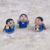 Ceramic figurines, 'Little Angel Musicians' (set of 3) - Petite Ceramic Angel Figurines in Blue Robes (Set of 3) (image 2b) thumbail