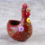 Ceramic sculpture, 'Songs of Dawn' - Handcrafted Red Ceramic Chicken Sculpture from Peru (image 2) thumbail