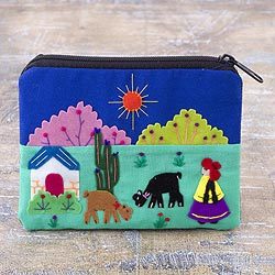 thumbnail image 2 of Handmade Hilltribe Flower Coin Purse – Cotton From Northern Thailand (14cm X 9cm) 2 of 5