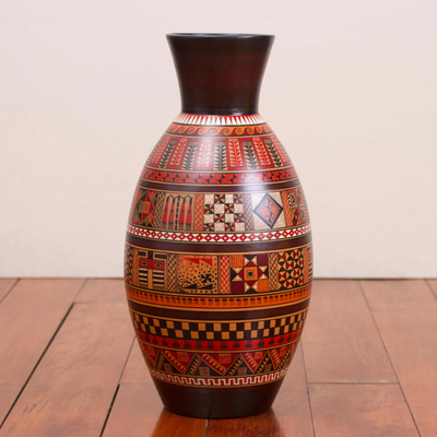 Ceramic decorative vase, Inca Passion