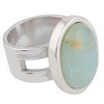 Opal single stone ring, 'Powerful Sweetness' - Opal and Sterling Silver Single Stone Ring from Peru