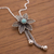 Amazonite pendant necklace, 'Floral Desire' - Amazonite and Sterling Silver Floral Pendant Necklace (image 2b) thumbail