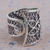 Sterling silver filigree band ring, 'Magical Flower Vine' - Sterling Silver Floral Filigree Band Ring from Peru thumbail