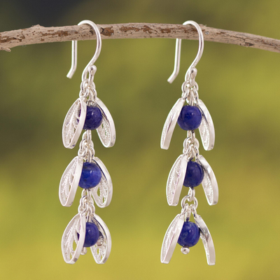 Pendientes colgantes de filigrana de lapislázuli - Pendientes colgantes de filigrana de lapislázuli de Perú