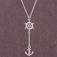 950 Silver Nautical Anchor Y-necklace From Peru - Drifting Ashore 