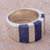 Sodalite band ring, 'Courageous Color' - Handcrafted Andean Silver Modern Sodalite Ring (image 2) thumbail