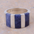 Sodalite band ring, 'Courageous Color' - Handcrafted Andean Silver Modern Sodalite Ring (image 2b) thumbail