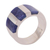 Sodalite band ring, 'Courageous Color' - Handcrafted Andean Silver Modern Sodalite Ring (image 2c) thumbail
