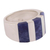 Sodalite band ring, 'Courageous Color' - Handcrafted Andean Silver Modern Sodalite Ring (image 2d) thumbail