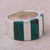 Chrysocolla band ring, 'Courageous Color' - Modern Handcrafted Andean Silver Chrysocolla Ring thumbail