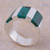 Chrysocolla band ring, 'Courageous Color' - Modern Handcrafted Andean Silver Chrysocolla Ring (image 2b) thumbail