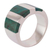 Chrysocolla band ring, 'Courageous Color' - Modern Handcrafted Andean Silver Chrysocolla Ring (image 2d) thumbail