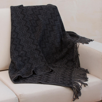 Andean Comfort in Black' NOVICA Black Alpaca Wool Throw Blanket 
